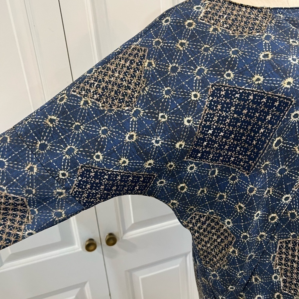 Zara Basic Blue Patchwork Tunic Dress - image 4